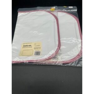 Janlynn Personal Wares White Pink Border Placemats Set of 2 990-2064 DIY Craft